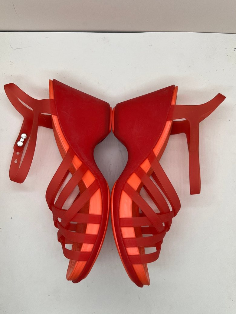 Red moulded strappy sandal